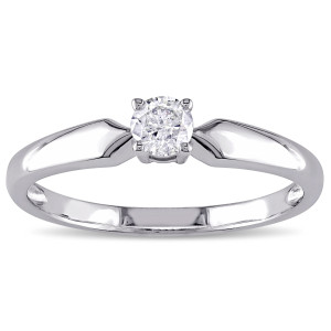 Shine bright with the Yaffie White Gold Diamond Solitaire Engagement Ring (1/5ct TDW).