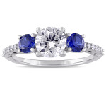 Sapphire Sparkle Diamond Ring in White Gold by Yaffie