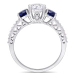 Sapphire Sparkle Diamond Ring in White Gold by Yaffie