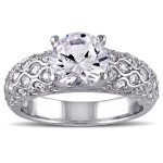 Yaffie White Sapphire Engagement Ring: A Radiant White Gold Treasure