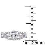 Say Yes in Style: Yaffie White Gold Bridal Set with Shimmering White Sapphire and Diamonds