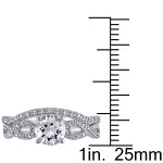 Say Yes in Style: Yaffie White Gold Bridal Set with Shimmering White Sapphire and Diamonds