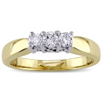 Yaffie Triumphant Trio: Yellow & White Gold, 1/5ct TDW Diamonds Engagement Ring