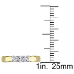 Yaffie Triumphant Trio: Yellow & White Gold, 1/5ct TDW Diamonds Engagement Ring