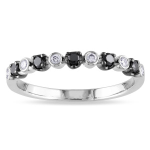 Yaffie ™ Handcrafted Gold Black and White Diamond Band, Featuring 1/4ct TDW