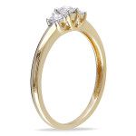 Certified 3-stone Diamond Promise Ring with Yaffie Gold 1/4ct TDW