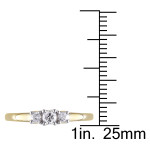 Certified 3-stone Diamond Promise Ring with Yaffie Gold 1/4ct TDW
