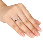 Certified 3-stone Diamond Promise Ring with Yaffie Gold 1/4ct TDW