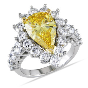 Certified 5.5ct TDW Diamond Ring: Yaffie Yellow & White Gold Beauty