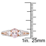 Yaffie Vintage Morganite & Topaz Split Shank Engagement Ring in Rose Gold