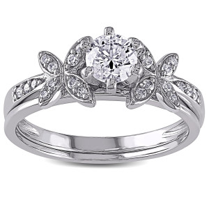 White Gold Diamond Bridal Set by Yaffie Signature Collection, featuring 5/8ct TDW