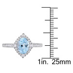Yaffie White Gold Engagement Ring with Sky-Blue Topaz, White Sapphire, and 1/4ct TDW Diamond
