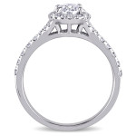 Yaffie White Gold Diamond Oval Halo Engagement Ring from the Signature Collection with 1 1/2ct TDW