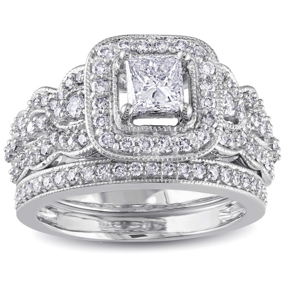 Certified Diamond Bridal Ring Set - Yaffie Signature Collection in White Gold with 1 1/4ct TDW