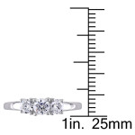 White Gold 1/2ct TDW Certified Diamond Three-Stone Engagement Ring from Yaffie Signature Collection