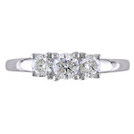 White Gold 1/2ct TDW Certified Diamond Three-Stone Engagement Ring from Yaffie Signature Collection