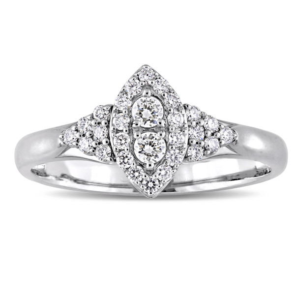 Yaffie Signature Collection White Gold Ring with Marquise Shaped Diamond Cluster totaling 1/3ct for Engagement
