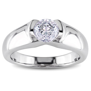 Certified 1ct TDW White Gold Diamond Solitaire Engagement Ring from Yaffie Signature Collection