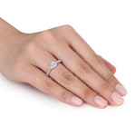Radiant Cut Diamond Ring from the Yaffie Signature Collection, with 1ct TDW and White Gold.