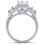 Certified Emerald Diamond Ring from Yaffie Signature Collection in White Gold with 3 3/4ct TDW