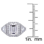 Certified Emerald Diamond Ring from Yaffie Signature Collection in White Gold with 3 3/4ct TDW