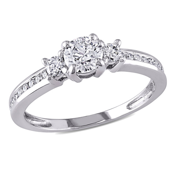 3-stone White Gold Diamond Engagement Ring from Yaffie Signature Collection - 4/5ct TDW