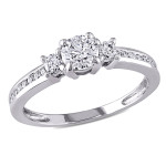 3-stone White Gold Diamond Engagement Ring from Yaffie Signature Collection - 4/5ct TDW