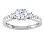 3-stone White Gold Diamond Engagement Ring from Yaffie Signature Collection - 4/5ct TDW