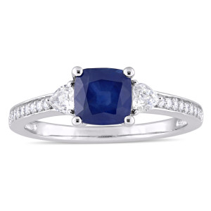 Yaffie Blue & White Sparkling Diamond Engagement Ring from the Signature Collection