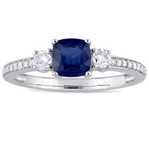 Yaffie Blue & White Sparkling Diamond Engagement Ring from the Signature Collection