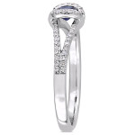 Yaffie White Gold Sapphire & Diamond Halo Ring: The Ultimate Expression of Love