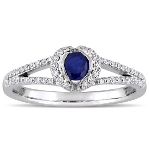 Yaffie White Gold Sapphire & Diamond Halo Ring: The Ultimate Expression of Love