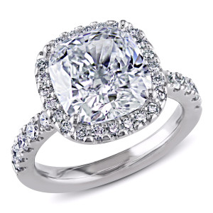 Certified GIA Cushion-Cut Halo Diamond Ring from Yaffie Signature Collection with 5 5/8ct of Gold Sparkle.