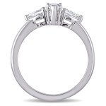 Certified Marquise and Pear-Cut Diamond Engagement Ring from Yaffie Signature Collection in White Gold, 7/8ct TDW
