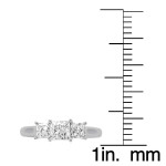 3 Glittering Diamonds on Yaffie White Gold 1ct TDW Ring
