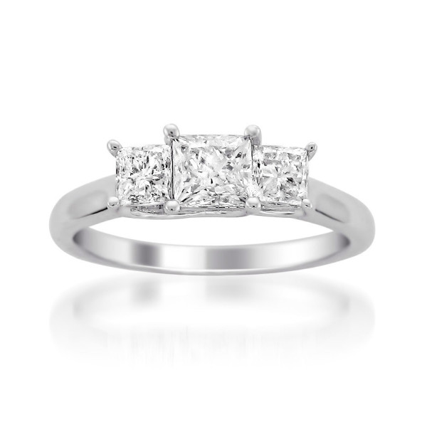 3 Glittering Diamonds on Yaffie White Gold 1ct TDW Ring