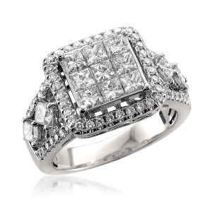 Make a statement with our Yaffie 2ct Princess-cut Diamond Ring in White Gold