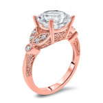 Radiant Yaffie Ring with Rose Gold Moissanite and Brilliant 1/6ct TDW Diamonds - A Captivating Engagement Ring.