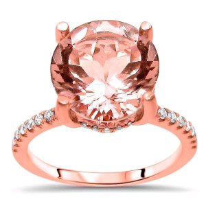 Morganite Diamond Engagement Ring in Yaffie Rose Gold with 1/3ct Total Diamond Weight