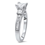 Jeweled Majesty: Yaffie White Gold Princess-Cut Diamond Engagement Trio, 1 1/2ct Total.