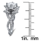 Lotus Bloom Diamond Engagement Ring in White Gold with 1 1/2ct TDW Round-cut Diamonds by Yaffie