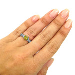 Canary Yellow Princess Cut Diamond Engagement Ring with 1 3/5ct TDW, Crafted in White Gold by Yaffie