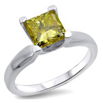 Yellow Princess-cut Diamond Bridal Set with 1 4/5ct TDW in Yaffie White Gold