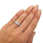 3-Stone Princess Cut Diamond Engagement Ring with 1ct TDW in White Gold by Yaffie