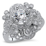 Vintage Style Diamond Engagement Ring with 1ct TDW in White Gold by Yaffie