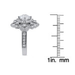 Vintage Style Diamond Engagement Ring with 1ct TDW in White Gold by Yaffie