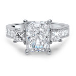 Radiant Moissanite & 1ct TDW Diamond Engagement Ring with Twinkle of Yaffie White Gold
