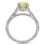 Sparkling Yaffie Yellow Diamond Engagement Ring with 1 1/6ct TDW in White Gold