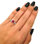 1ct Ruby and 1/2ct Diamond Engagement Ring - Yaffie White Gold Beauty