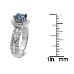 Blue Diamond Engagement Ring with 2.2ct TDW in Yaffie White Gold